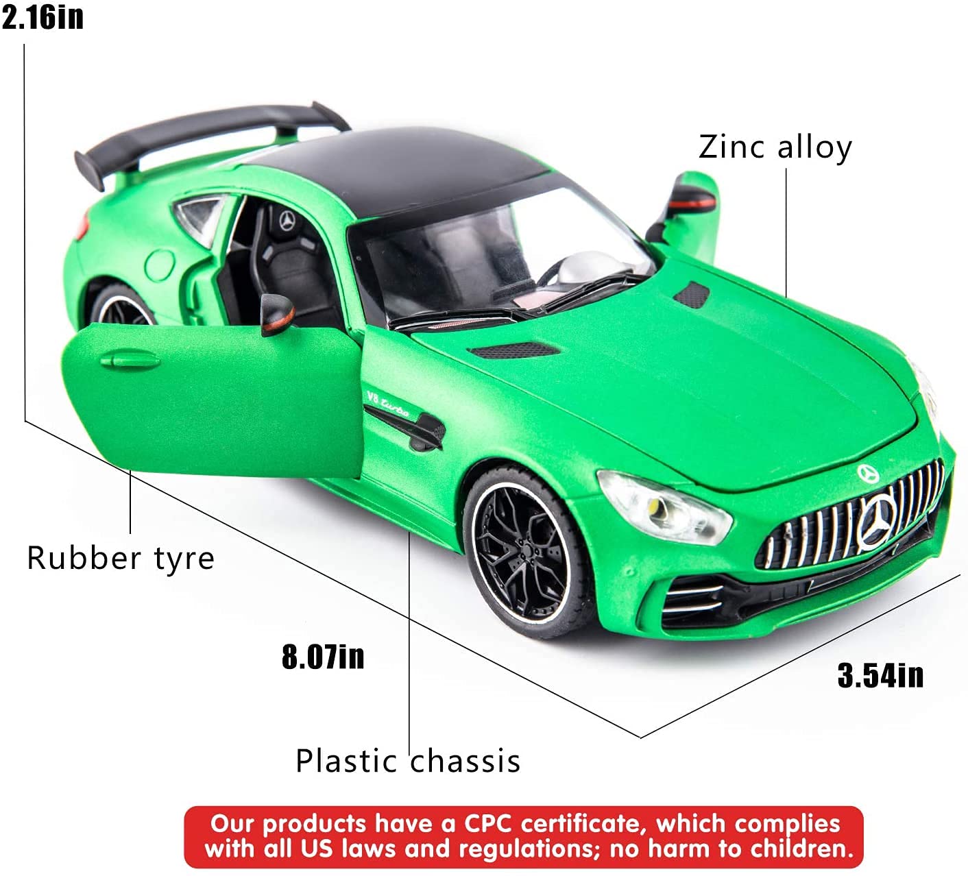 Mercedes Benz Amg Gtr Scale Model Diecast Metalcar - All Size