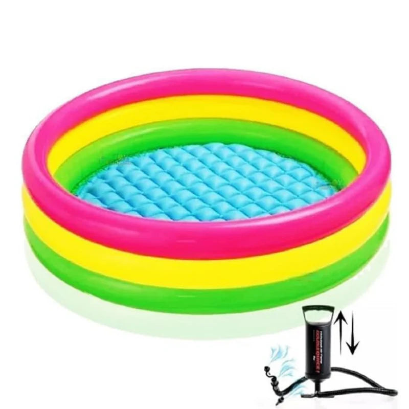 4 FT ROUND SHAPE PORTABLE INFLATABLE & FOLDABLE SWIMMING POOL OUTDOOR & INDOOR WATER SWIMMING POOL FOR KIDS & ADULTS