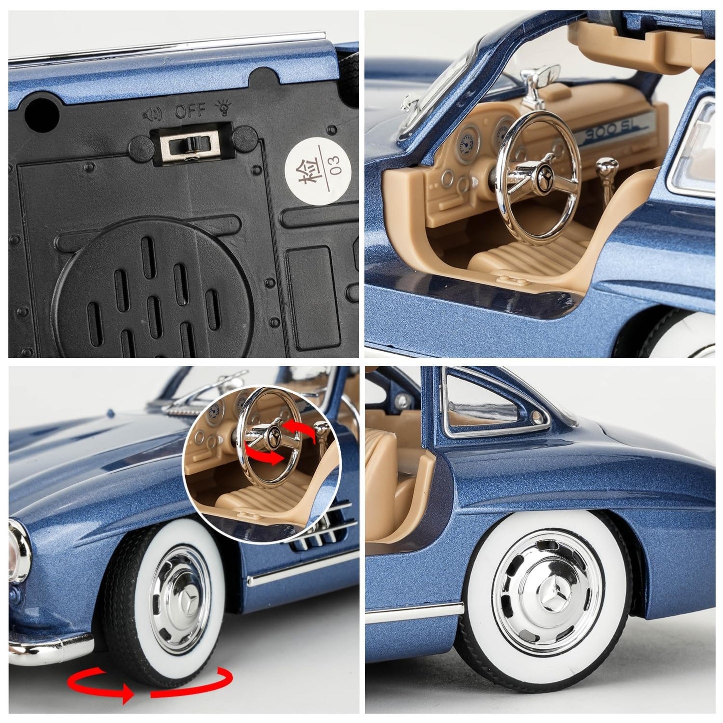 1954 Mercedes-Benz 300SL Vintage 1:24 Diecast Scale Model Car