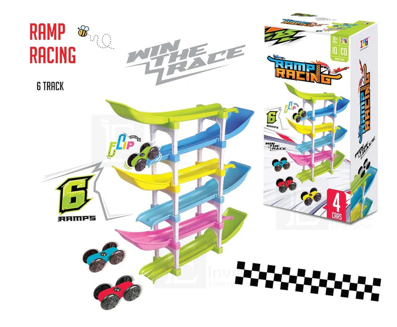 RACER RAMP RACING TOY WITH 4 CARS, 6 RAMPS AND RACER TRACK FOR 1, 2, 3 TODDLERS, AND ABOVE AGE BOYS & GIRLS â EDUCATIONAL AND RELAXING TOYS VEHICLE FOR KIDS TOYSăISI APPROVEDă