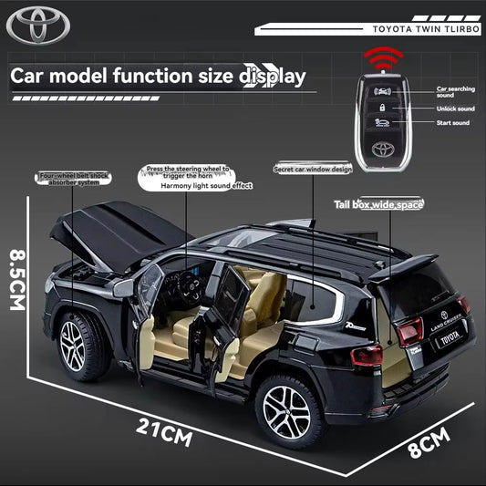 Land Cruiser LC300 1:24 with Key Remote Metal Diecast Car