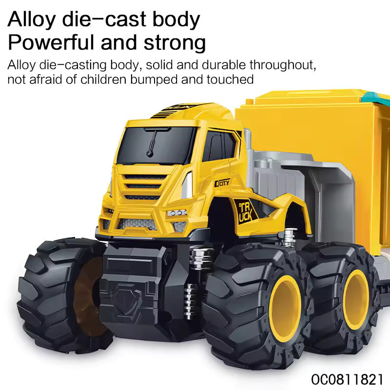 1:43 Metal Toys Alloy Diecast Truck Set Toy, Diecast Miniature Car Model (Pack of 1-Multicolor) (Salling Transport Truck)