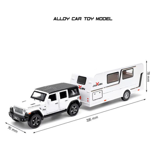 Wrangler Jeep Trailer 1:24 Diecast Scale Model Car