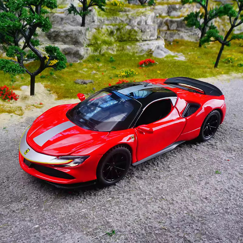 Ferrari Sf90 Scale Model Diecast Metalcar - All Size