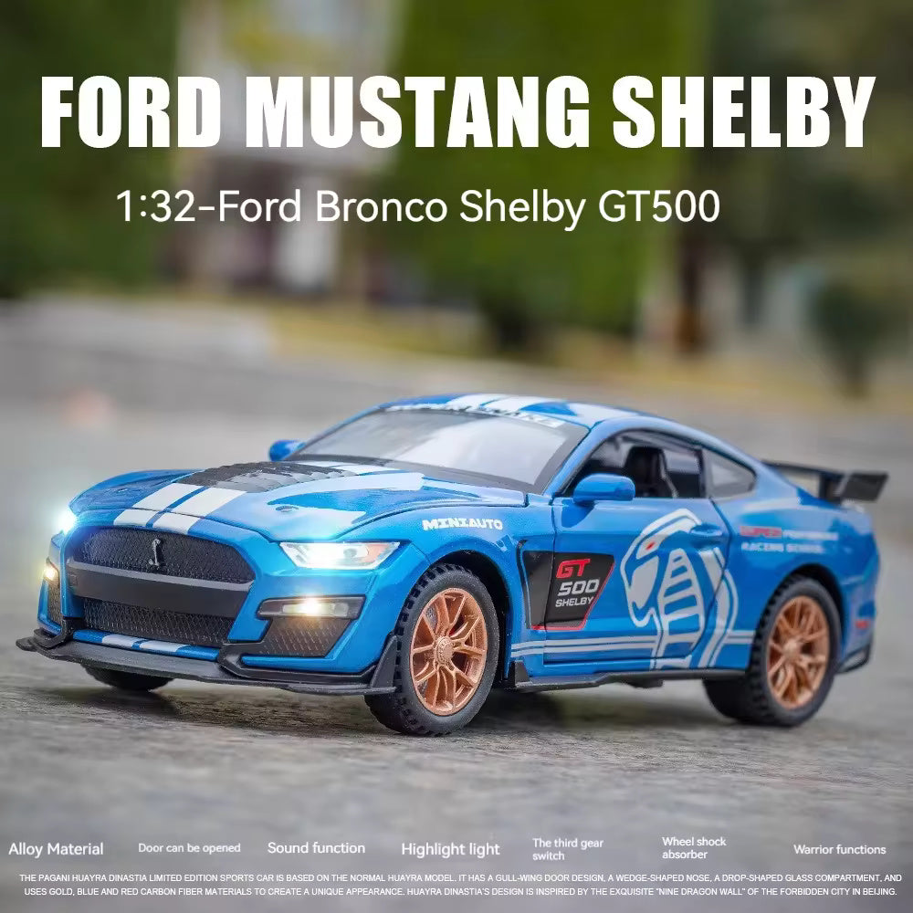 Mustang Gt500 Orange Scale Model Diecast Metalcar - All Size