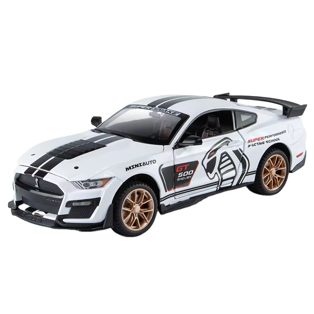 Mustang Gt500 Orange Scale Model Diecast Metalcar - All Size