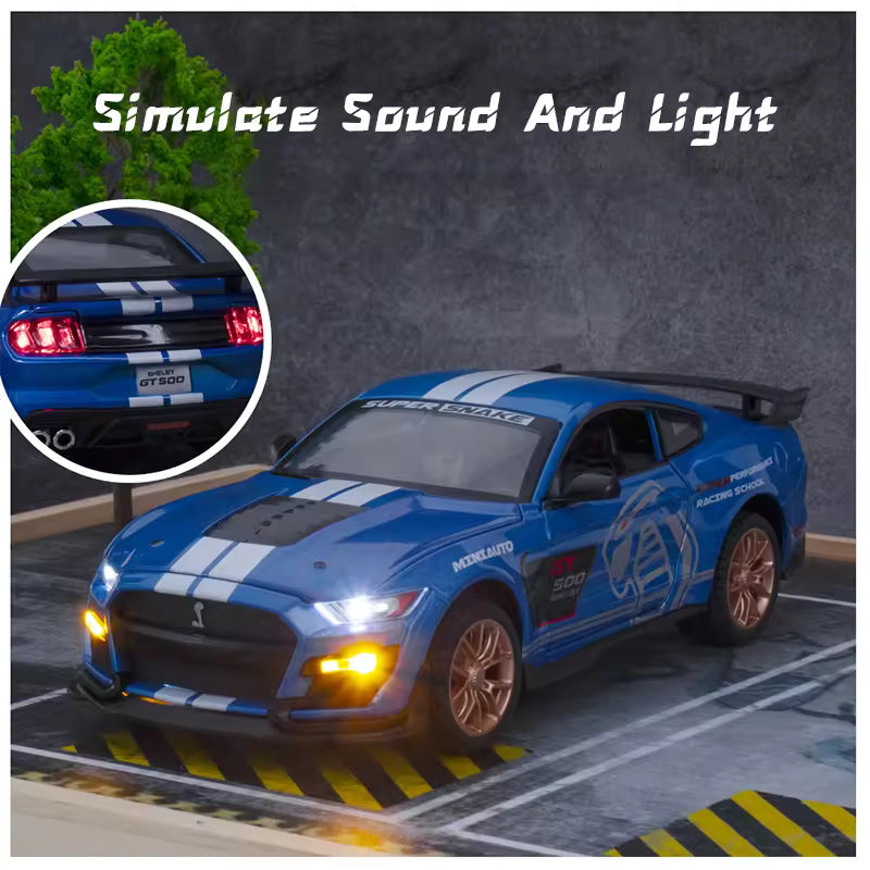 Mustang Gt500 Orange Scale Model Diecast Metalcar - All Size
