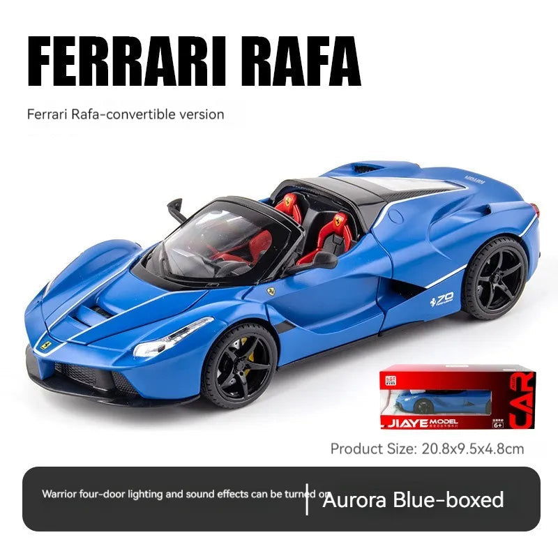 Big Size 1:24 Ferrari Rafa Roadster Sports Car Scale Model Diecast Metal Car