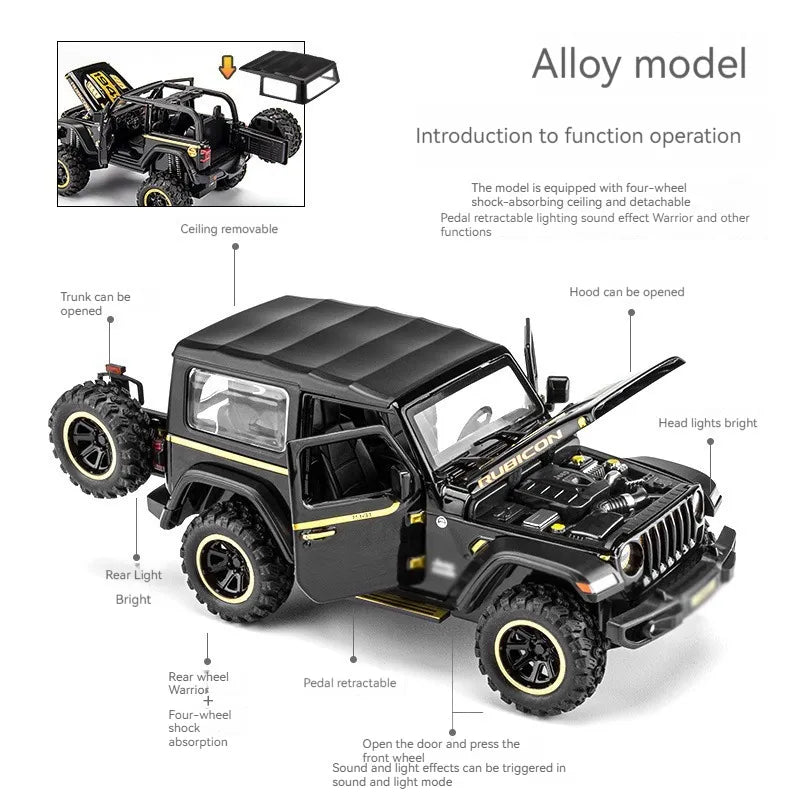 Wrangler Rubicon Thar Jeep Scale Model Diecast Metalcar - All Size