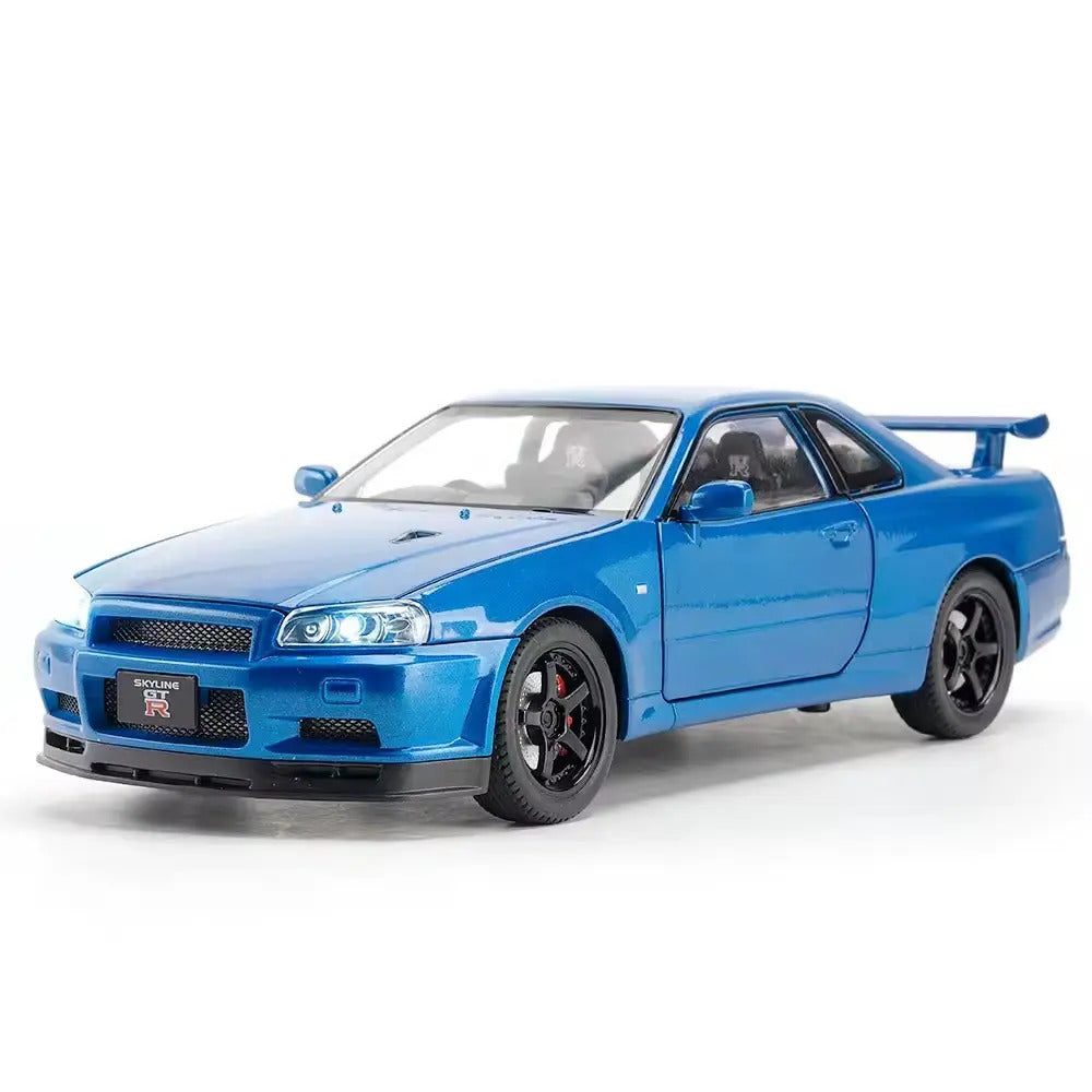 Nissan Skyline Gtr 34 Scale Model Diecast Metalcar - All Size