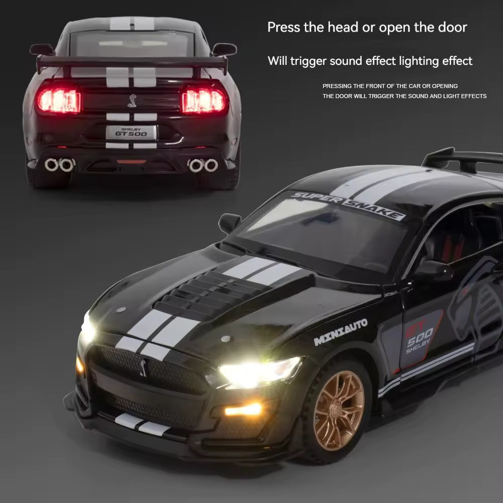 Mustang Gt500 Orange Scale Model Diecast Metalcar - All Size