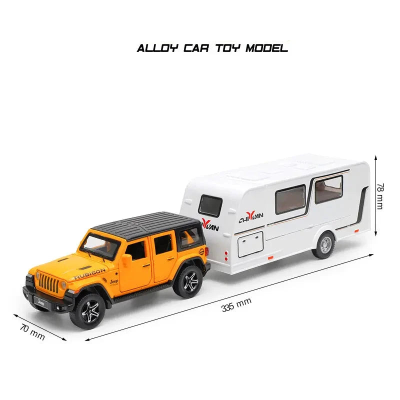 Wrangler Jeep Trailer Scale Model Diecast Metalcar - All Size