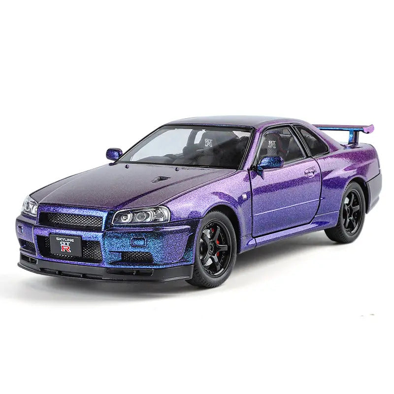 Nissan Skyline Gtr 34 Scale Model Diecast Metalcar - All Size