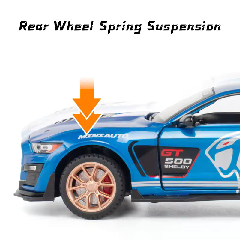 Mustang Gt500 Orange Scale Model Diecast Metalcar - All Size