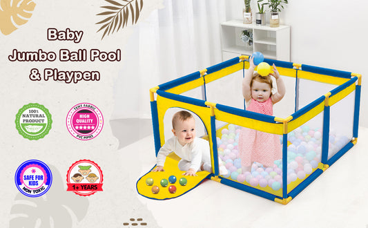 Premium Jumbo Size Ball Pool For Kids Indoor And Outdoor,Multicolor (Balls Not Included) (101Cm X 101Cm X 64Cm)