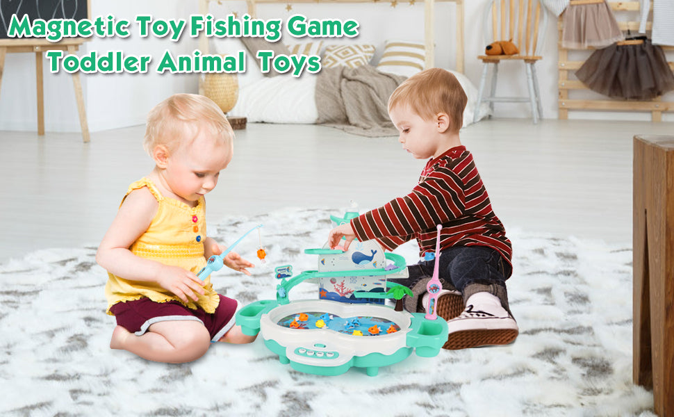 Premium Magnetic Baby Fishing Toy Set, 3 in 1 Fishing Game for Toddlers & Kids