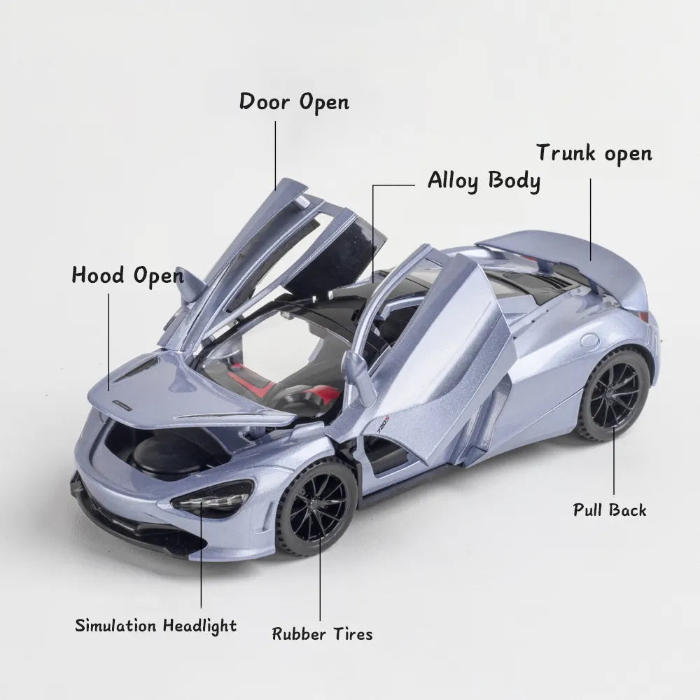 Mc Laren 720s Scale Model Diecast Metalcar - All Size