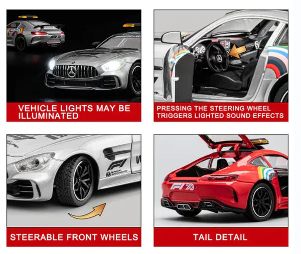 Mercedes-benz Amg Gt Safety Car Scale Model Diecast Metalcar - All Size