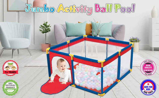 Premium Jumbo Size Ball Pool For Kids Indoor And Outdoor, Multicolor (50 Free Balls On Prepaid Orders) - Kyaratoy.com