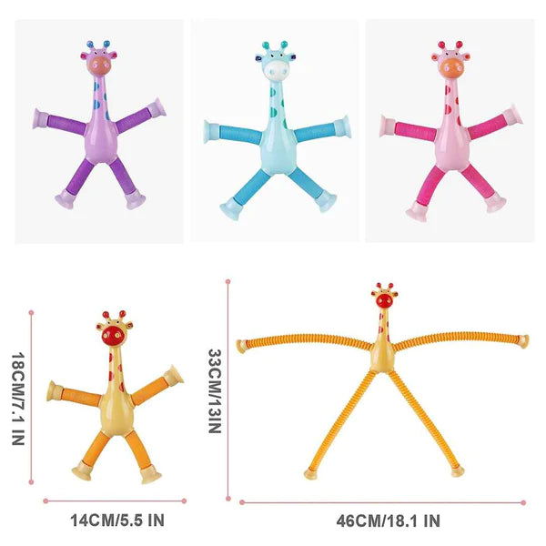 PremiumTelescopic Suction Cup Giraffe Toy (Set Of 4)