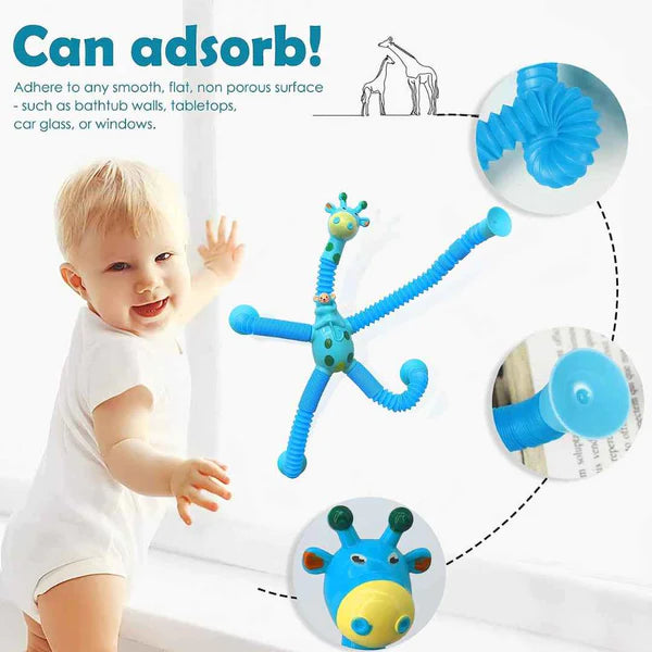 PremiumTelescopic Suction Cup Giraffe Toy (Set Of 4)