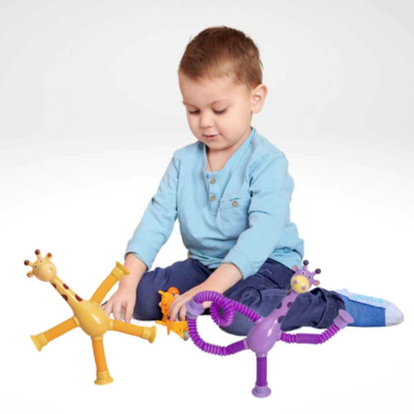 PremiumTelescopic Suction Cup Giraffe Toy (Set Of 4)