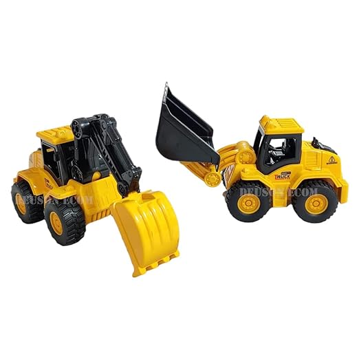 Unbreakable Construction Vehicles for Kids Pretend Play Toy Trucks Bulldozer Play