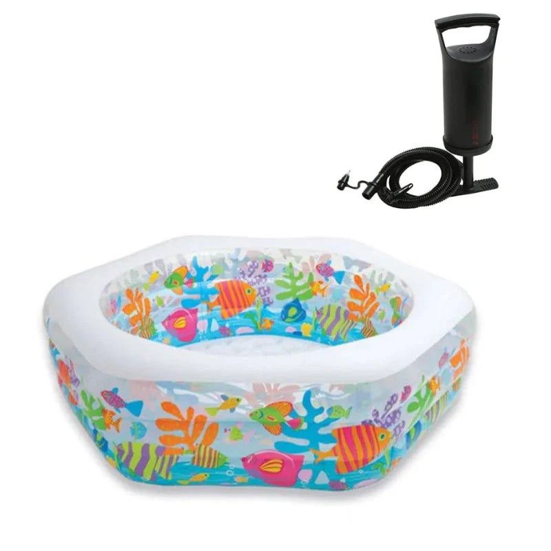 6.2 FT SEA ANIMAL THEME PORTABLE INFLATABLE & FOLDABLE SWIMMING POOL OUTDOOR & INDOOR WATER SWIMMING POOL FOR KIDS & ADULTS