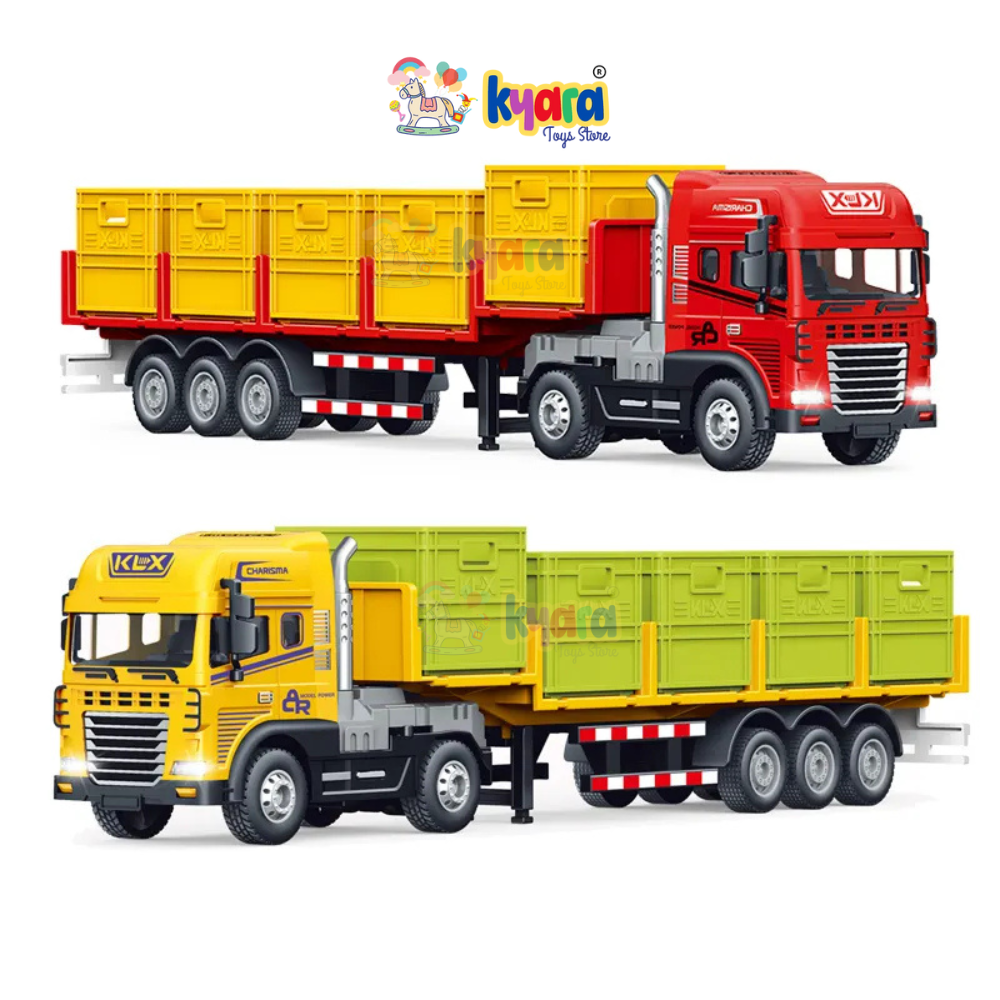 NEW DESIGN ALLOY INERTIA FRICTION POWER TRANSPORT TRAILER TOY TRUCK TRANSPORT CAR CARRIER TOY WITH STORAGE BOX