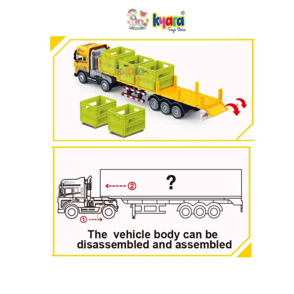 NEW DESIGN ALLOY INERTIA FRICTION POWER TRANSPORT TRAILER TOY TRUCK TRANSPORT CAR CARRIER TOY WITH STORAGE BOX