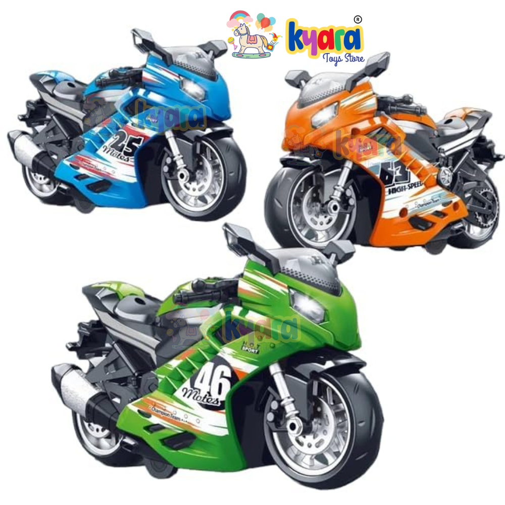 Police Motorcycle Toy - Pull Back Motorcycle Toys, Tiny Gift with Music Lighting, Latte Motorcycles Toy