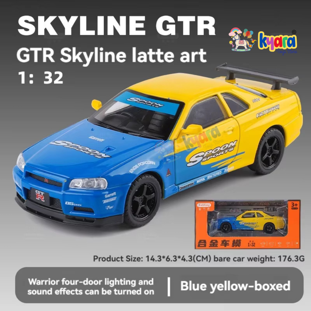 Nissan GTR R34 Sport Racing Car Scale Model Diecast Metalcar