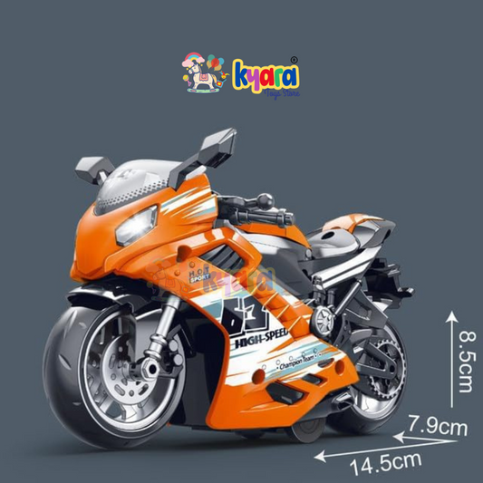 Police Motorcycle Toy - Pull Back Motorcycle Toys, Tiny Gift with Music Lighting, Latte Motorcycles Toy
