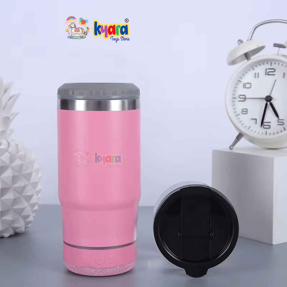 4 IN 1 14OZ STAINLESS STEEL VACUUM INSULATED DRINKING CUP BEER KEEP COLD MUG BLUETOOTH WIRELESS SPEAKER TUMBLER MUSIC COFFEE MUG