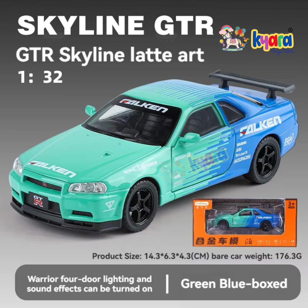 Nissan GTR R34 Sport Racing Car Scale Model Diecast Metalcar