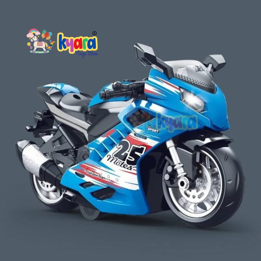 Police Motorcycle Toy - Pull Back Motorcycle Toys, Tiny Gift with Music Lighting, Latte Motorcycles Toy