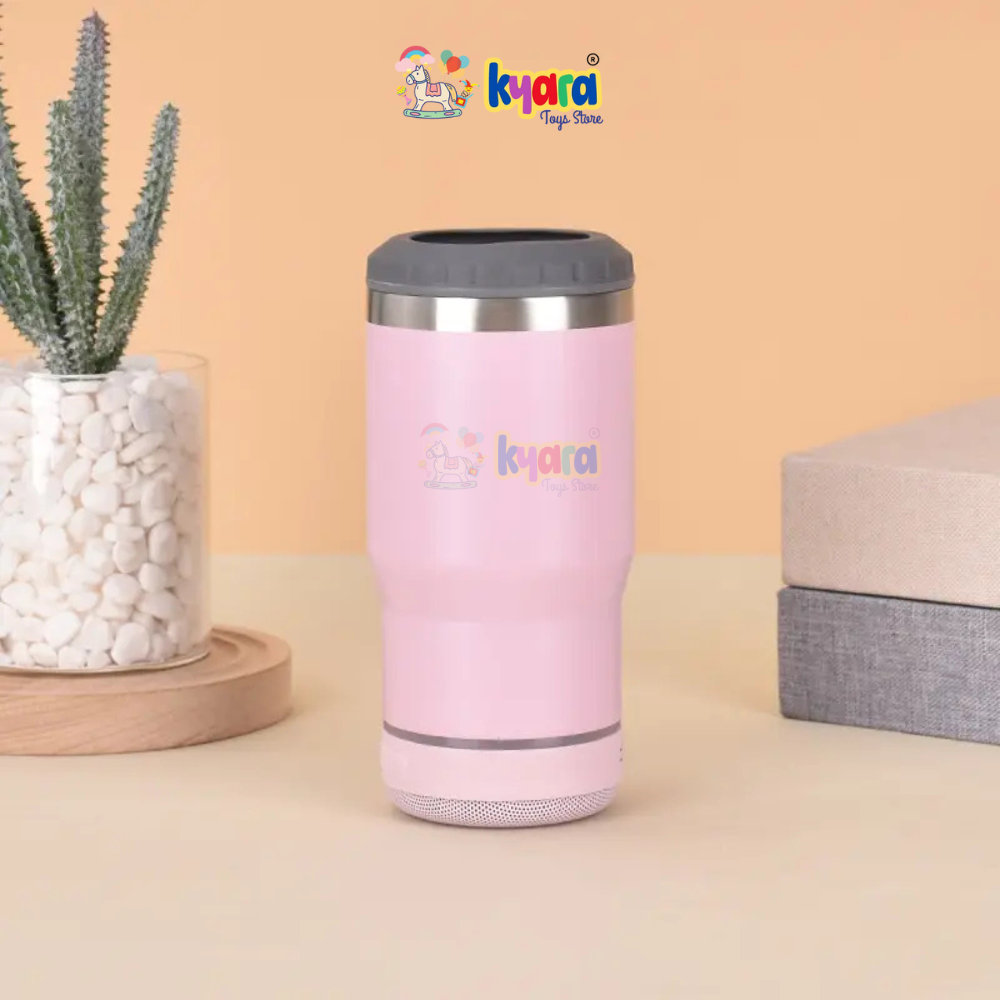 4 IN 1 14OZ STAINLESS STEEL VACUUM INSULATED DRINKING CUP BEER KEEP COLD MUG BLUETOOTH WIRELESS SPEAKER TUMBLER MUSIC COFFEE MUG
