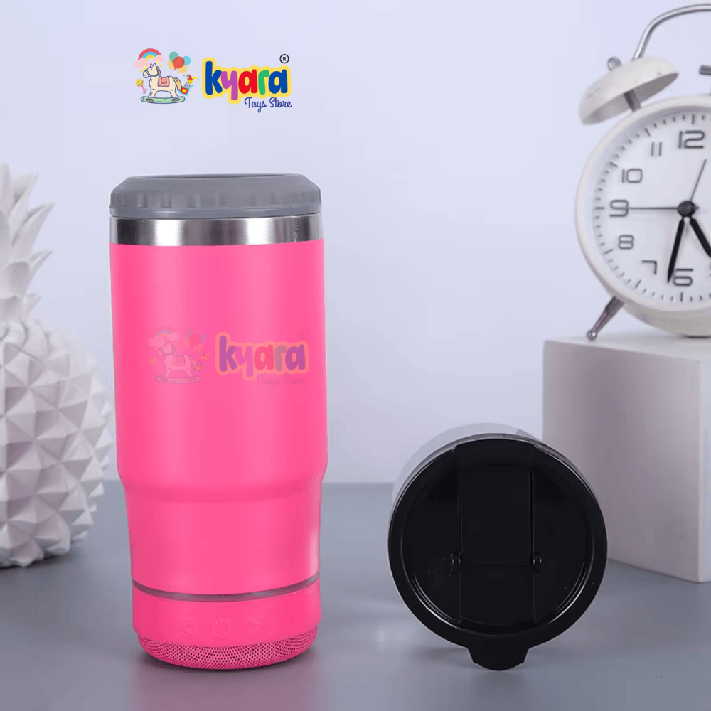 4 IN 1 14OZ STAINLESS STEEL VACUUM INSULATED DRINKING CUP BEER KEEP COLD MUG BLUETOOTH WIRELESS SPEAKER TUMBLER MUSIC COFFEE MUG