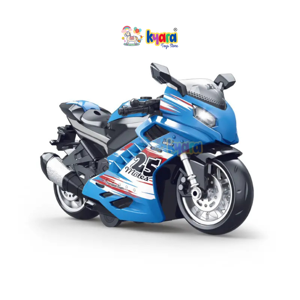 Police Motorcycle Toy - Pull Back Motorcycle Toys, Tiny Gift with Music Lighting, Latte Motorcycles Toy