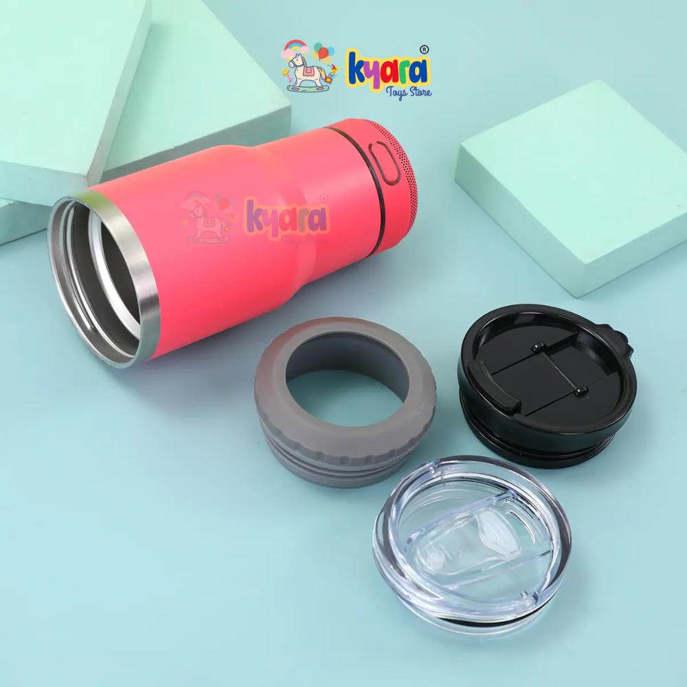 4 IN 1 14OZ STAINLESS STEEL VACUUM INSULATED DRINKING CUP BEER KEEP COLD MUG BLUETOOTH WIRELESS SPEAKER TUMBLER MUSIC COFFEE MUG