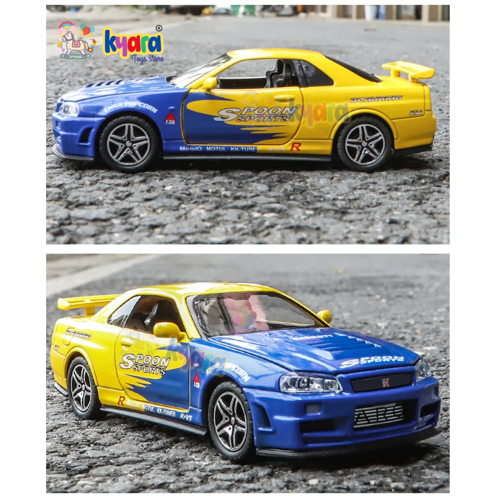 Nissan GTR R34 Sport Racing Car Scale Model Diecast Metalcar