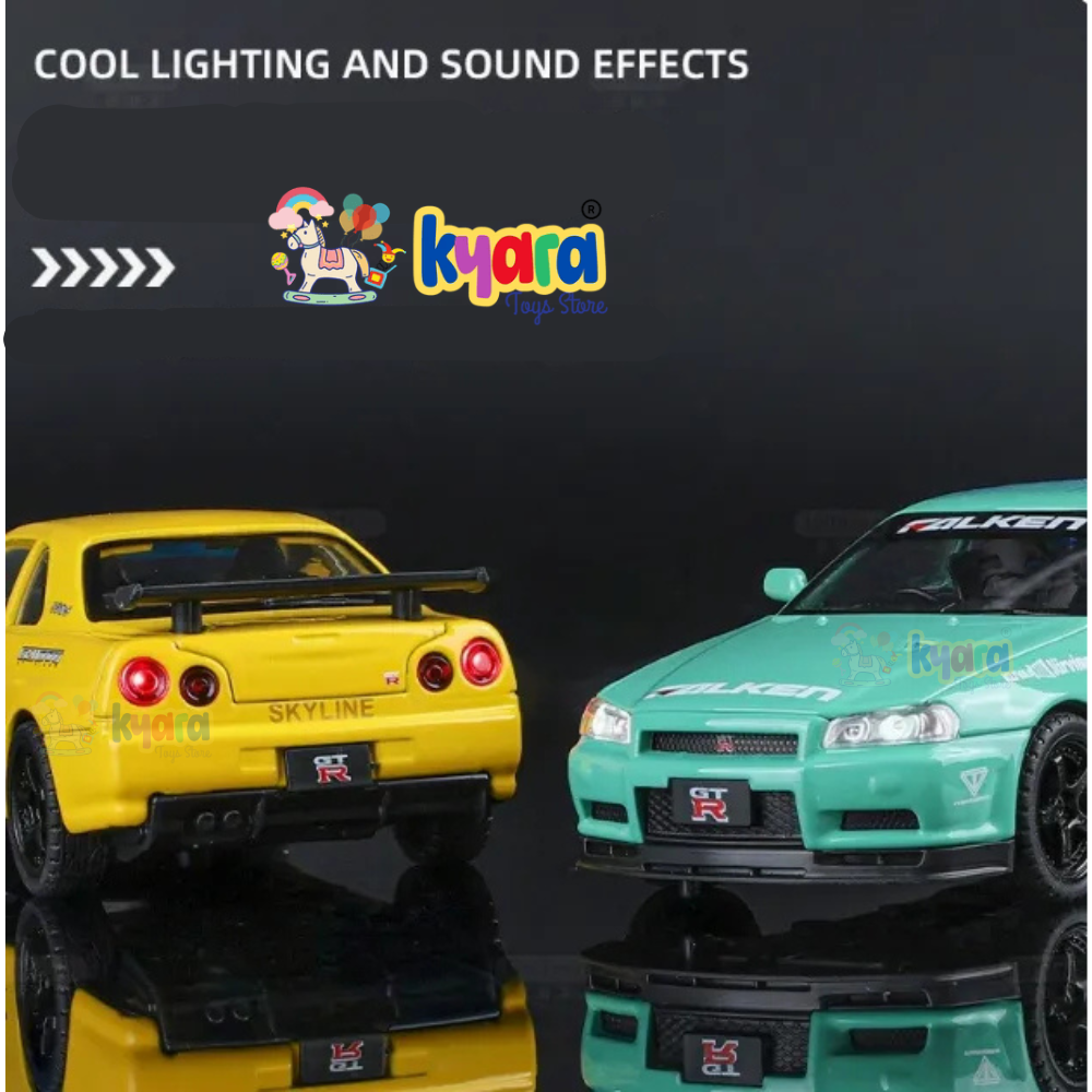 Nissan GTR R34 Sport Racing Car Scale Model Diecast Metalcar