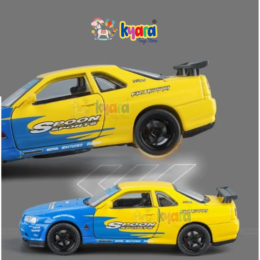 Nissan GTR R34 Sport Racing Car Scale Model Diecast Metalcar