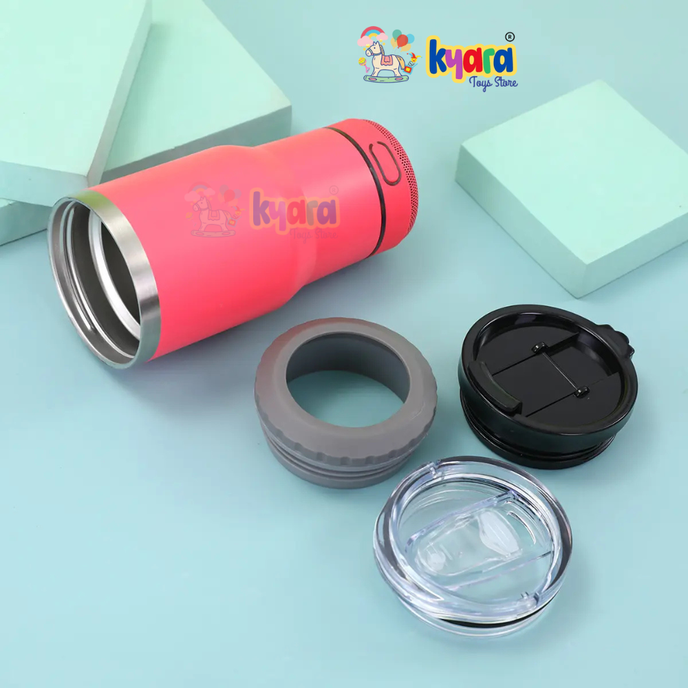 4 IN 1 14OZ STAINLESS STEEL VACUUM INSULATED DRINKING CUP BEER KEEP COLD MUG BLUETOOTH WIRELESS SPEAKER TUMBLER MUSIC COFFEE MUG