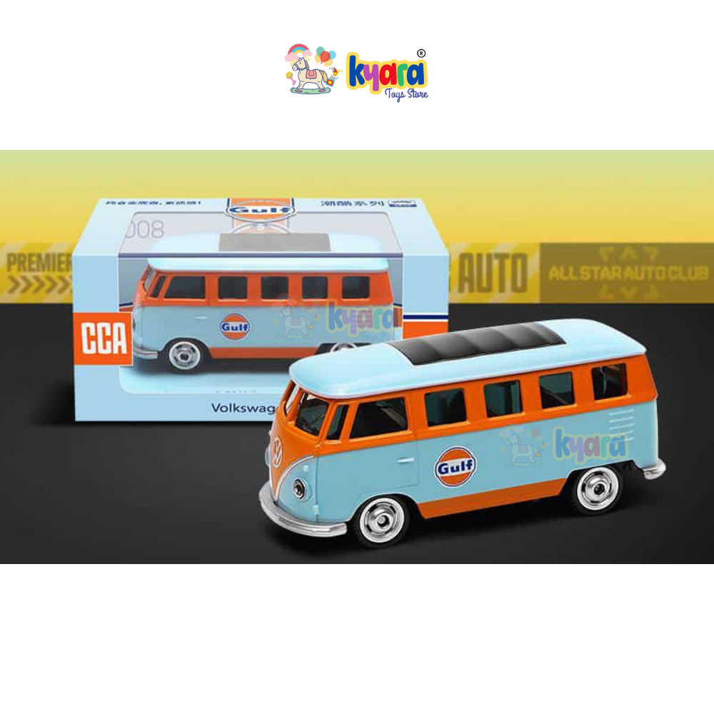 1:36 Diecast Model Car Alloy Toys Car Model Gulf Oil GULF Vo Lkswagen Classic T1 Bus Toy Vehicle Children Gifts