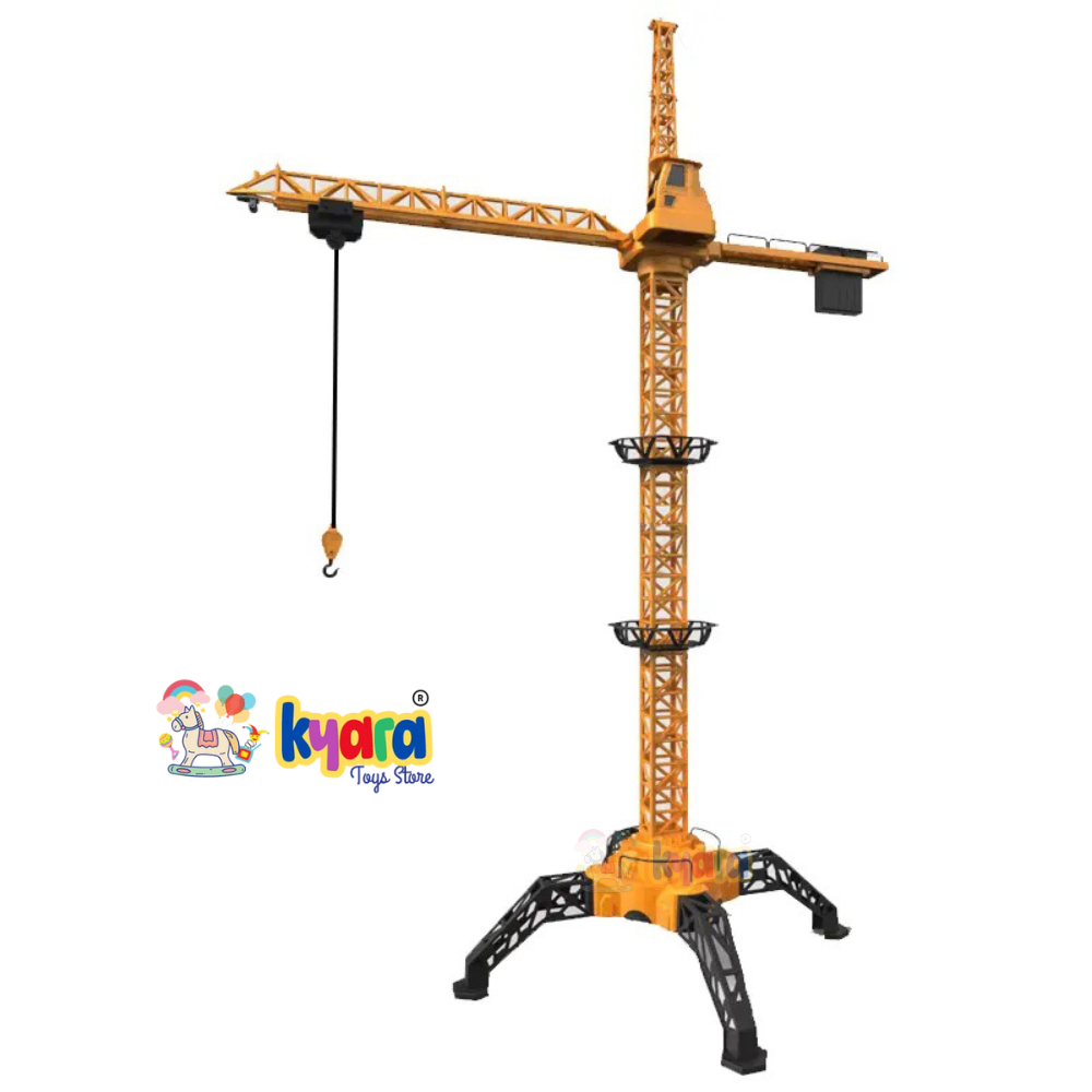 1/8 Alloy Engineering Tower Slewing Crane 2.4G RC Hammer-head Cranes Engineering Construction Model Toy With Light & Sound