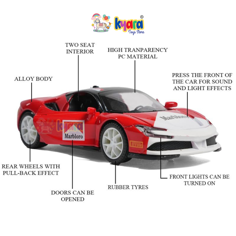 Ferrari SF90 Marlboro Race diecast scale model car miniature