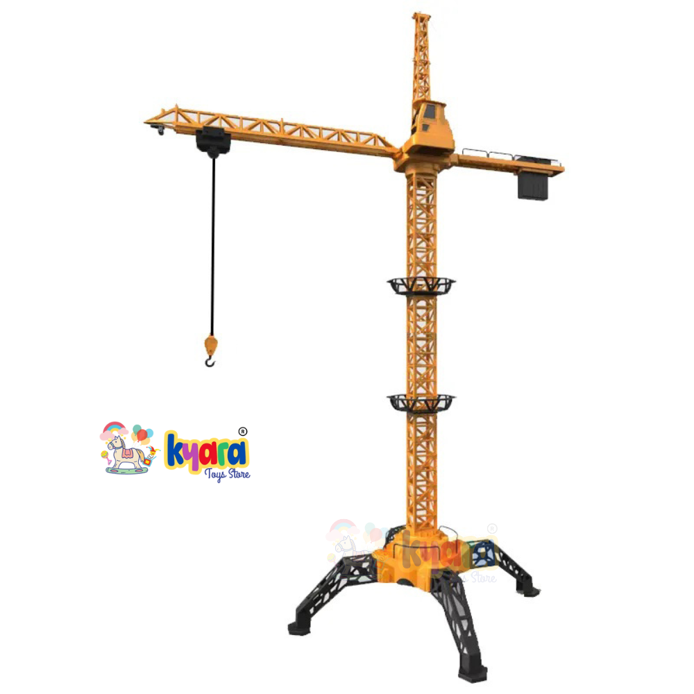 1/8 Alloy Engineering Tower Slewing Crane 2.4G RC Hammer-head Cranes Engineering Construction Model Toy With Light & Sound