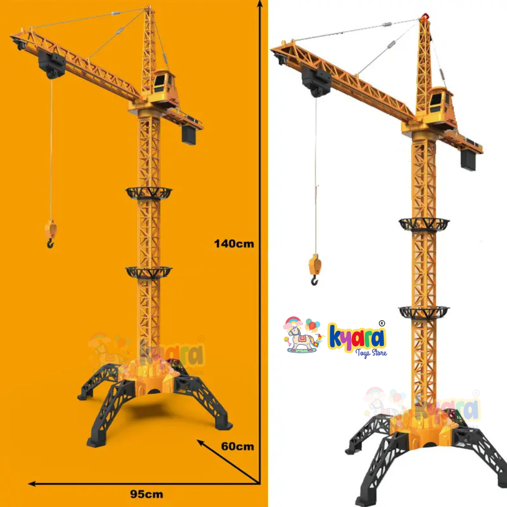 1/8 Alloy Engineering Tower Slewing Crane 2.4G RC Hammer-head Cranes Engineering Construction Model Toy With Light & Sound
