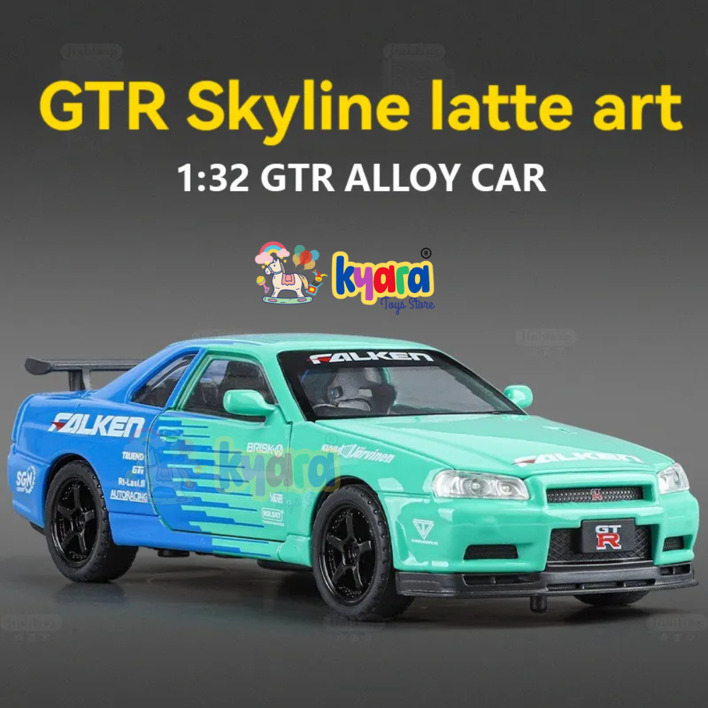 Nissan GTR R34 Sport Racing Car Scale Model Diecast Metalcar